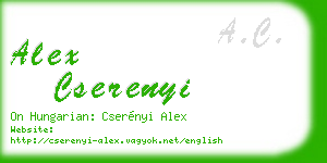 alex cserenyi business card