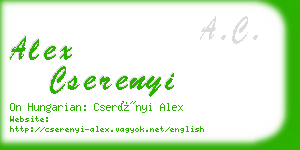 alex cserenyi business card